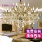 欧式蜡烛水晶吊灯饰干邑琥珀色复式楼餐厅客厅别墅大吊灯厂家